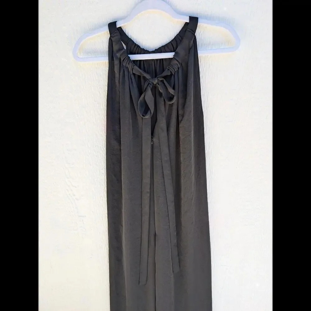 Lewit Black Halter Wide Leg Jumpsuit With Pockets Elegant Formal Size 8 - Picture 10 of 12